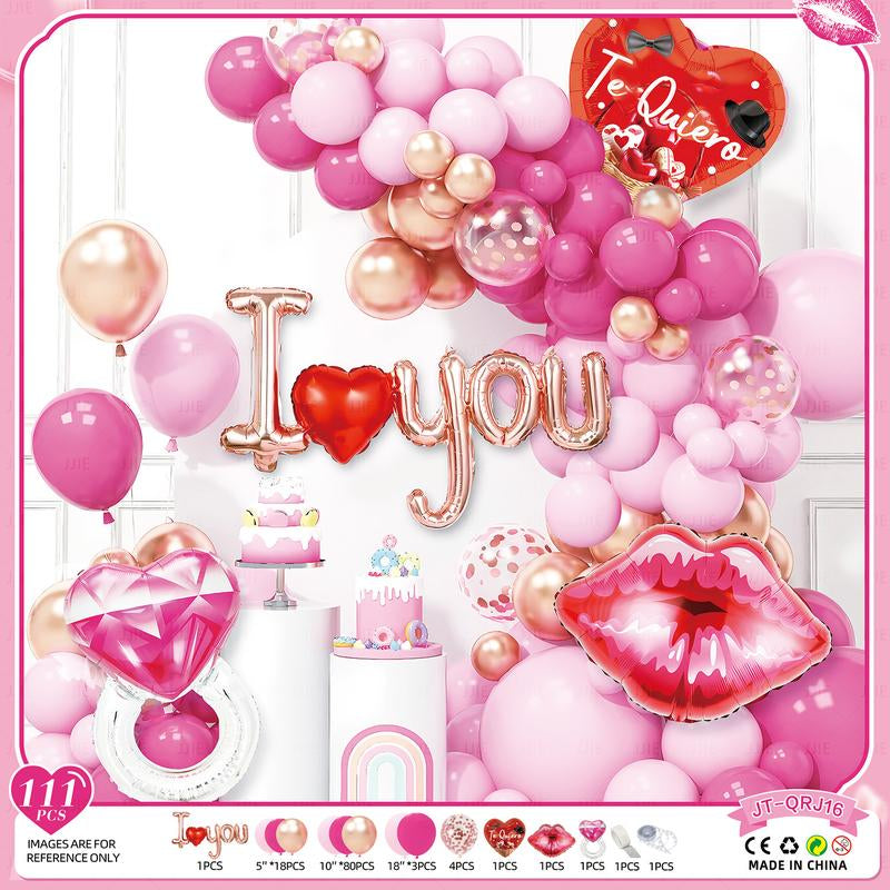 Valentine's Day Decorations (Heart Balloons, Love Balloon, Rose Petals, Banner)