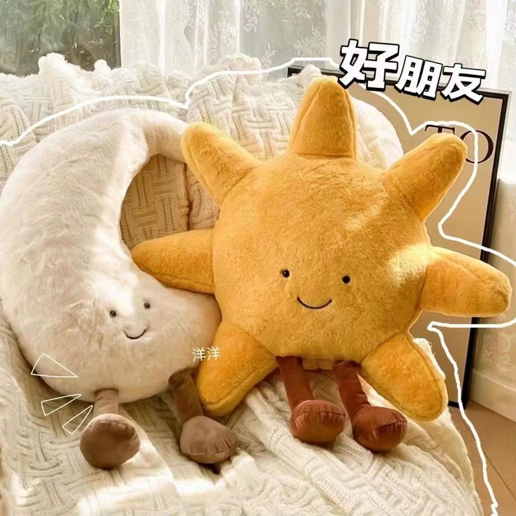 Smile Face Moon & Yellow Sun Plushie