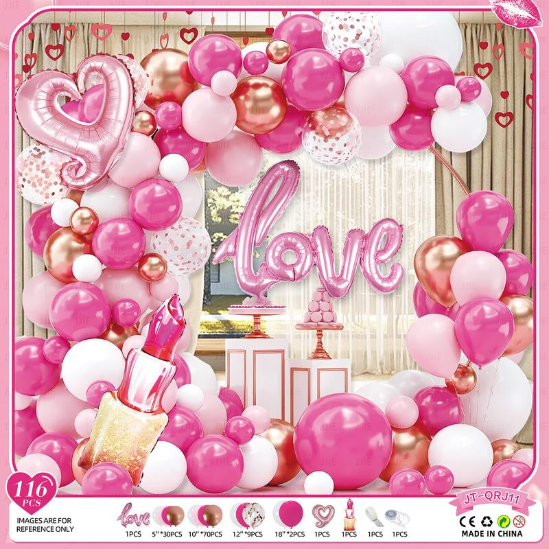 Valentine's Day Decorations (Heart Balloons, Love Balloon, Rose Petals, Banner)