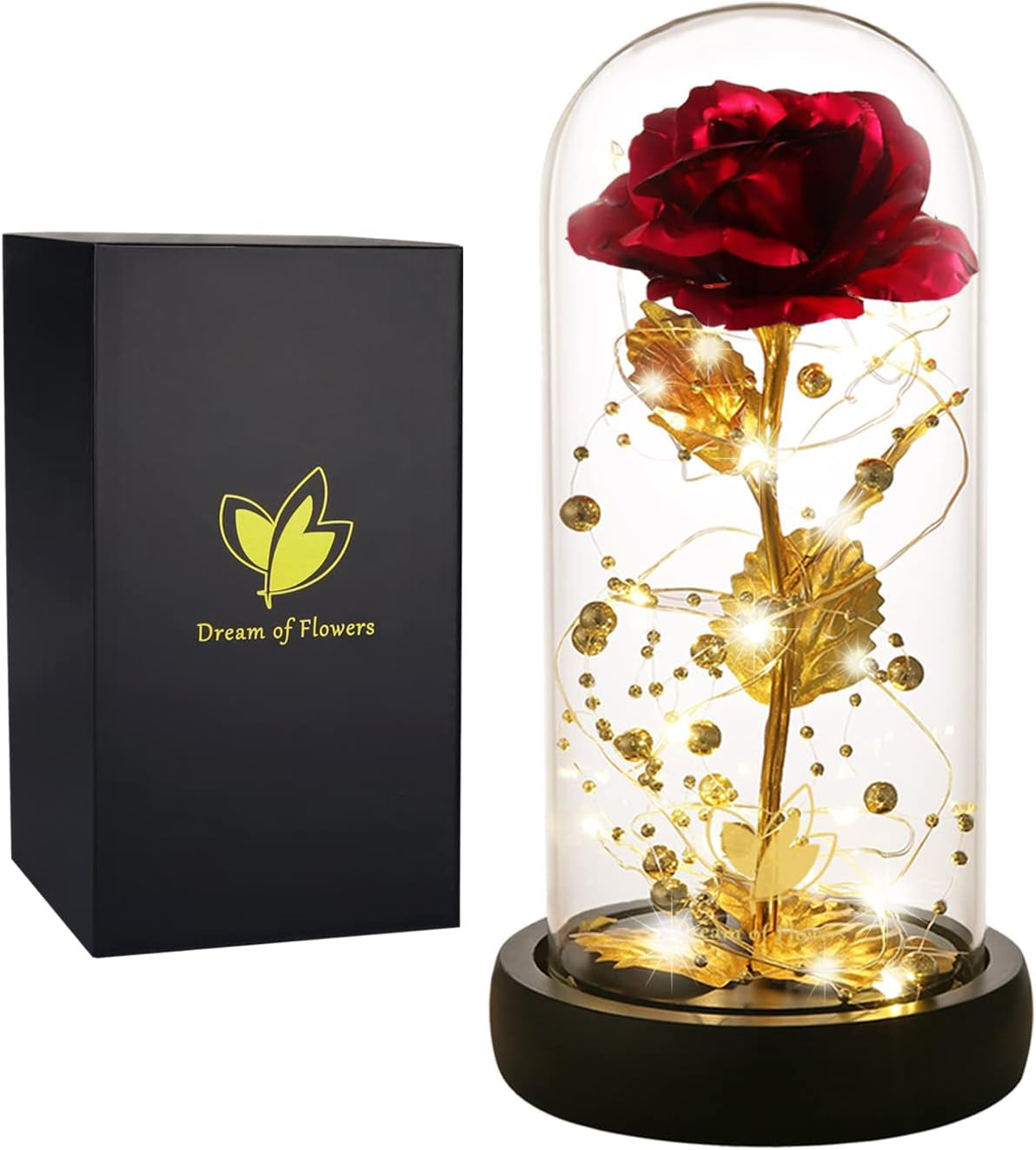 Beauty and the Beast Rose in a Glass