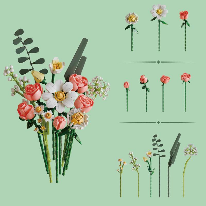 DIY Artificial Flower Bouquet Set  - Rosa Chinensis & Starry Sky