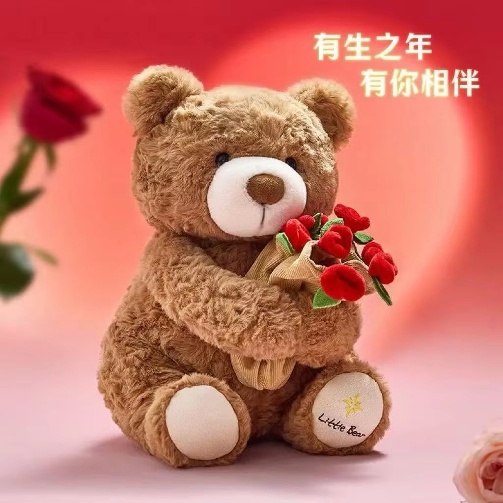 Cute Teddy Bear with Roses