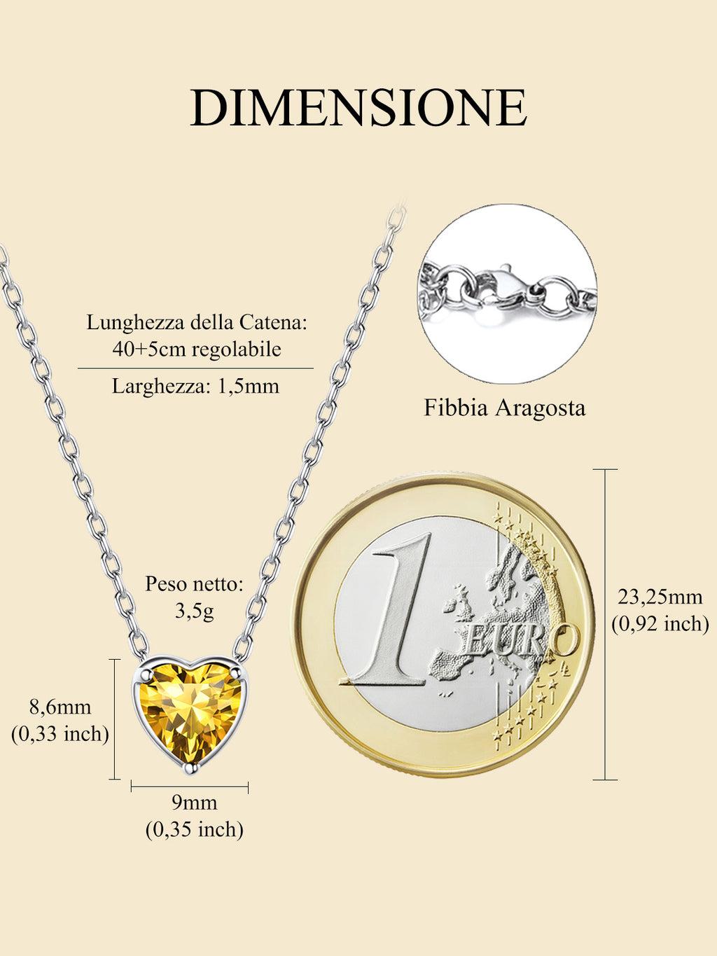 Silver Necklace 925 Sterling Silver Birthstone