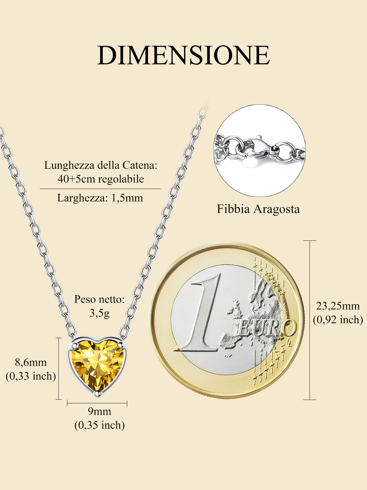 Silver Necklace 925 Sterling Silver Birthstone