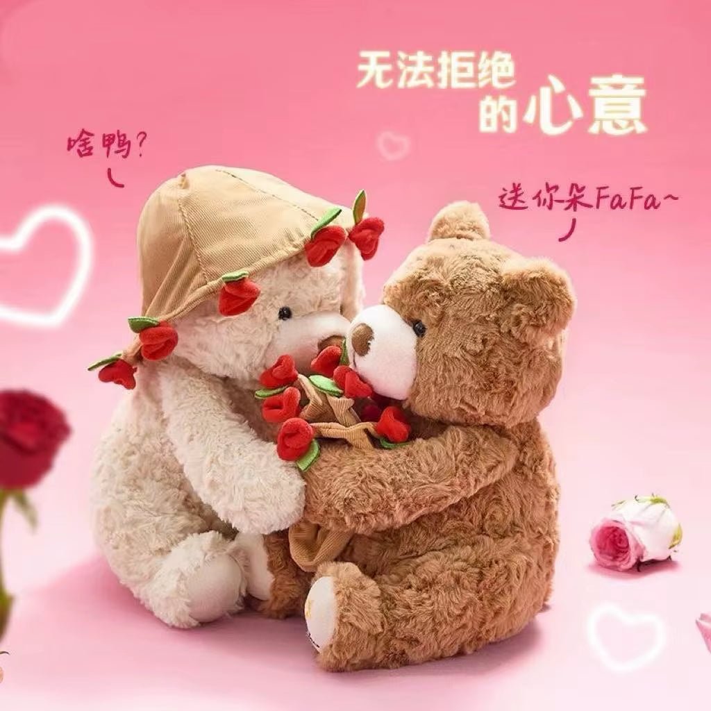 Cute Teddy Bear with Roses