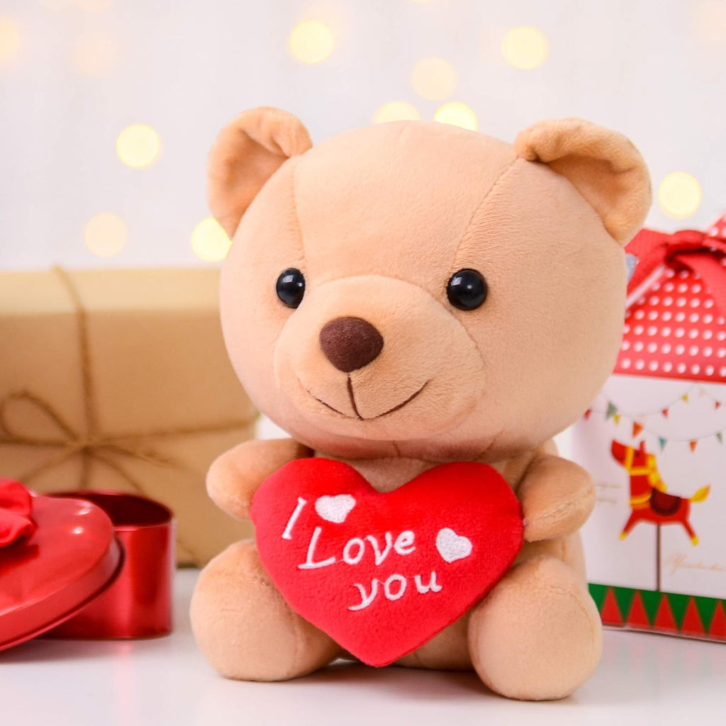 “I Love You” Heart Teddy Bear – Cute 6-Inch Stuffed Animal Gift for Mom, Girlfriend, Wife, Valentine’s Day, Birthday & Anniversary