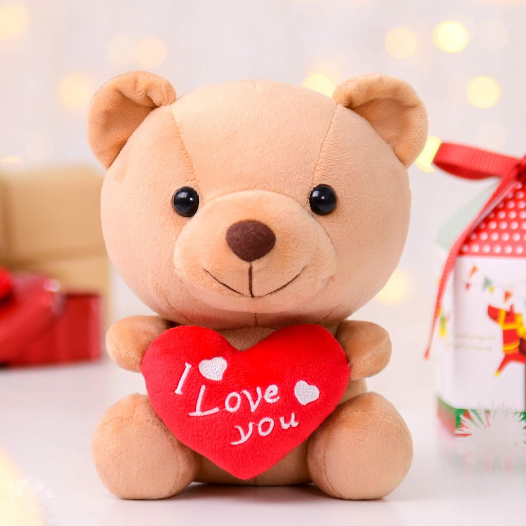 “I Love You” Heart Teddy Bear – Cute 6-Inch Stuffed Animal Gift for Mom, Girlfriend, Wife, Valentine’s Day, Birthday & Anniversary