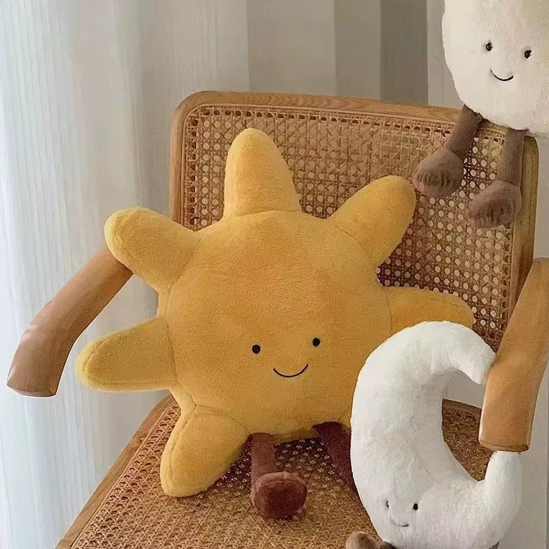 Smile Face Moon & Yellow Sun Plushie