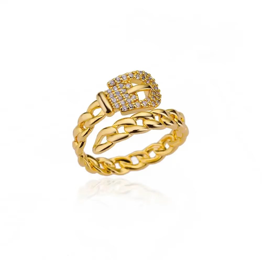 Stainless Steel Rings for Women - Aesthetic Gold Color Vintage Ring Vintage 