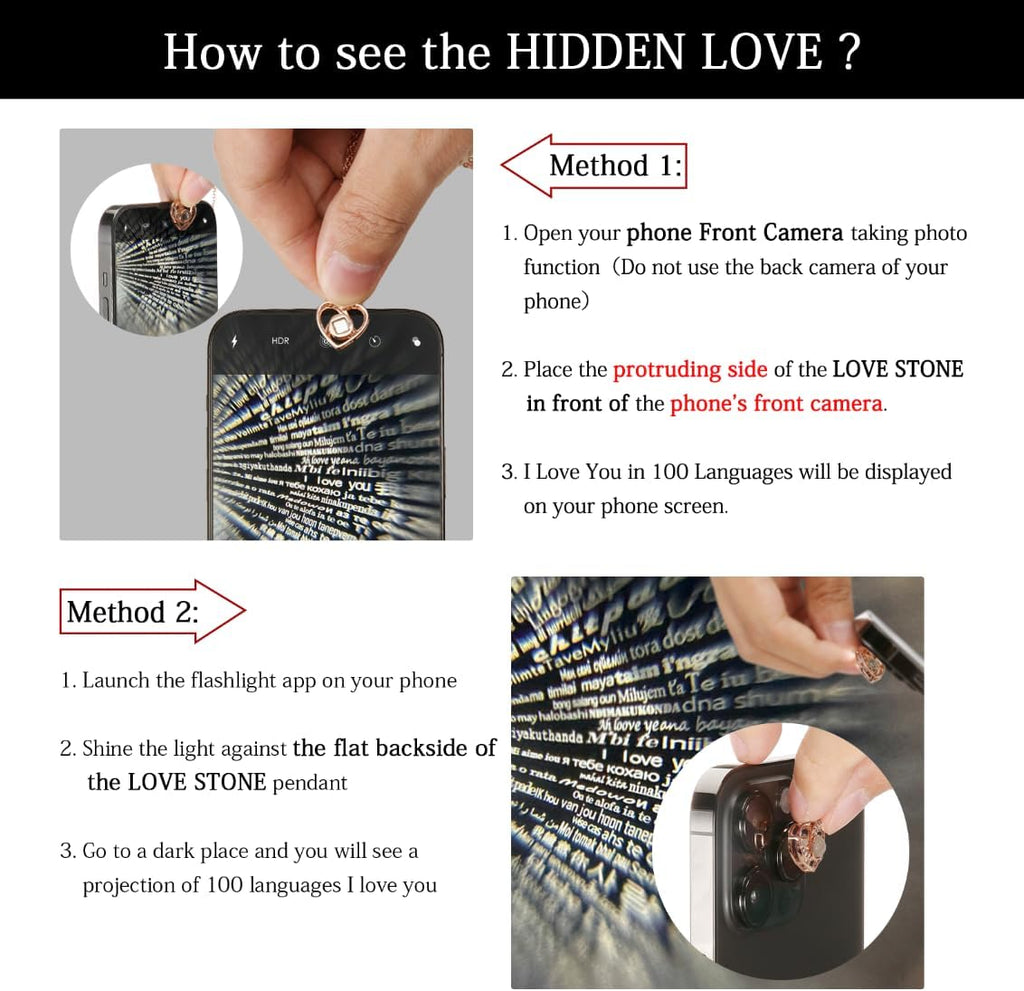 Preserved Real Red Rose Flower with I Love You Necklace - Anniversary Gift