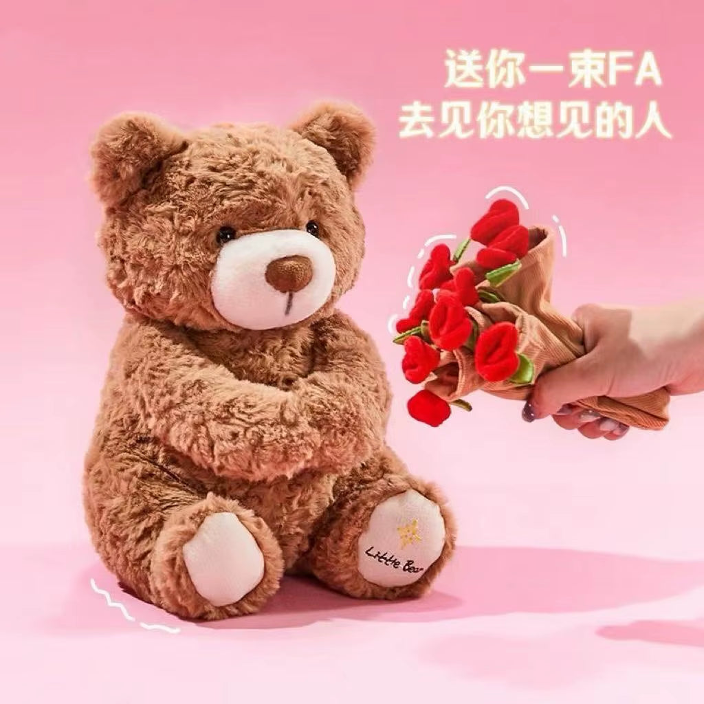 Cute Teddy Bear with Roses