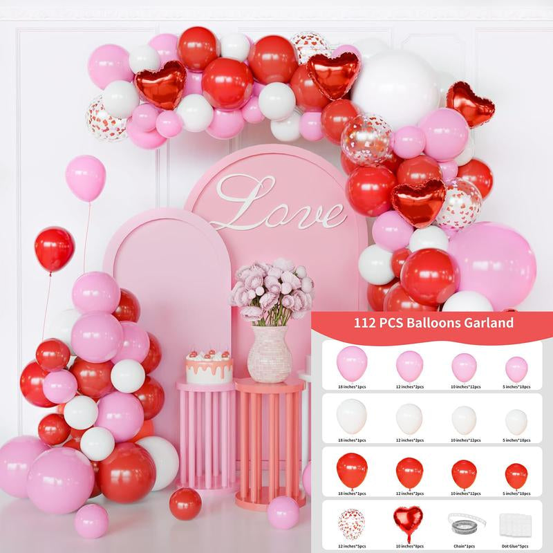 Valentine's Day Decorations (Heart Balloons, Love Balloon, Rose Petals, Banner)