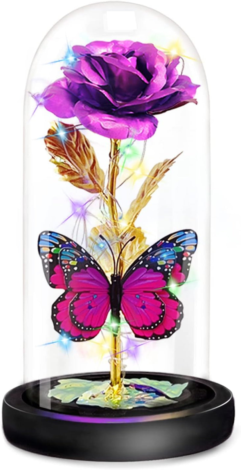 Butterfly Infinity Rose in a Glass