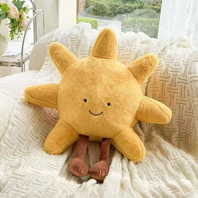 Smile Face Moon & Yellow Sun Plushie