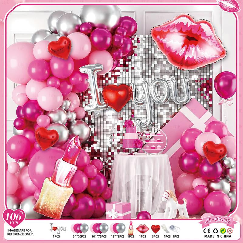 Valentine's Day Decorations (Heart Balloons, Love Balloon, Rose Petals, Banner)