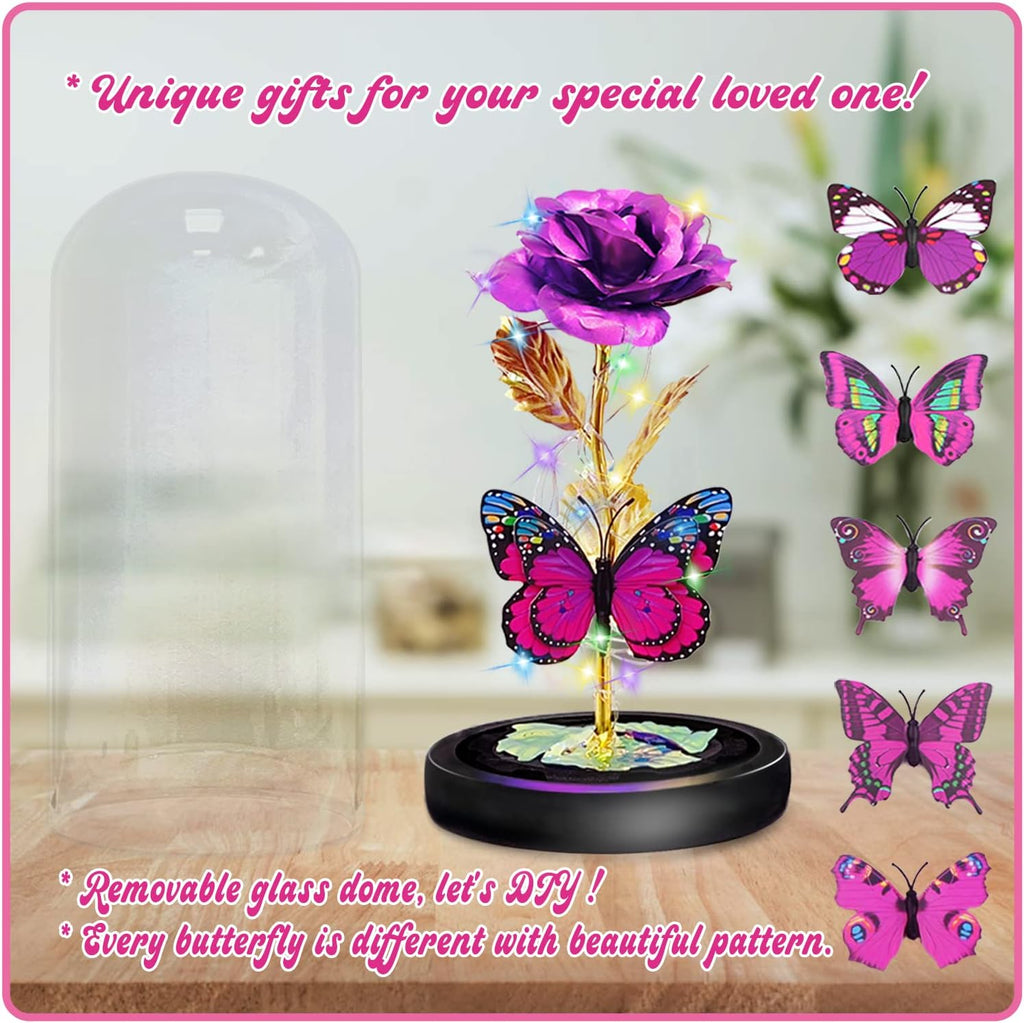 Butterfly Infinity Rose in a Glass