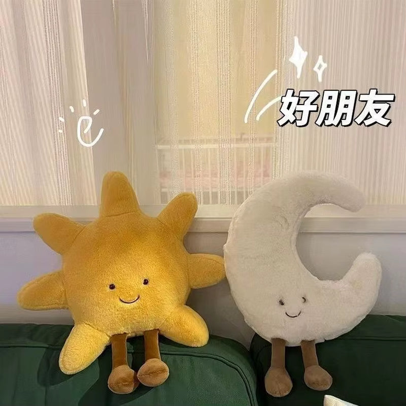 Smile Face Moon & Yellow Sun Plushie