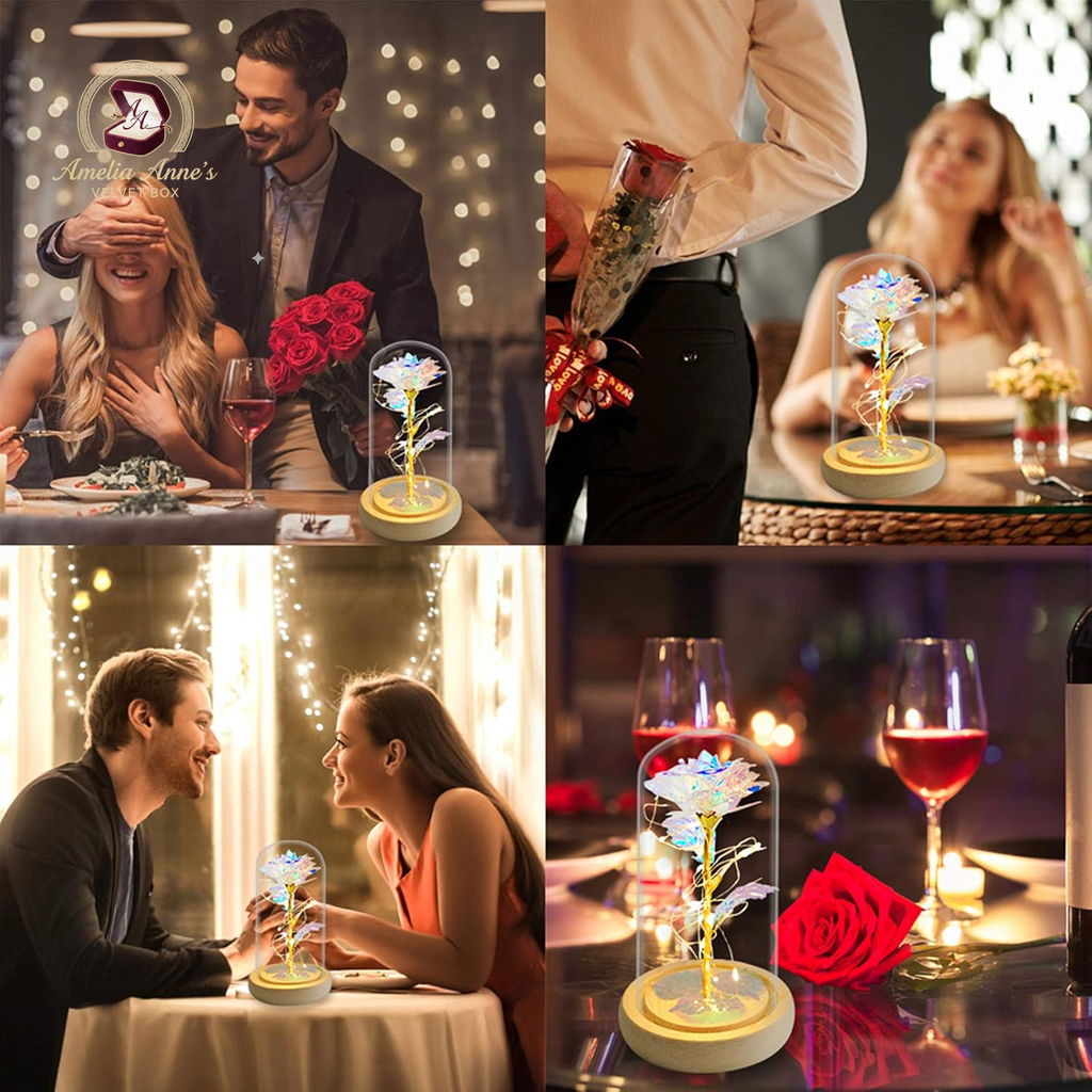 White Crystal Rose in a Glass