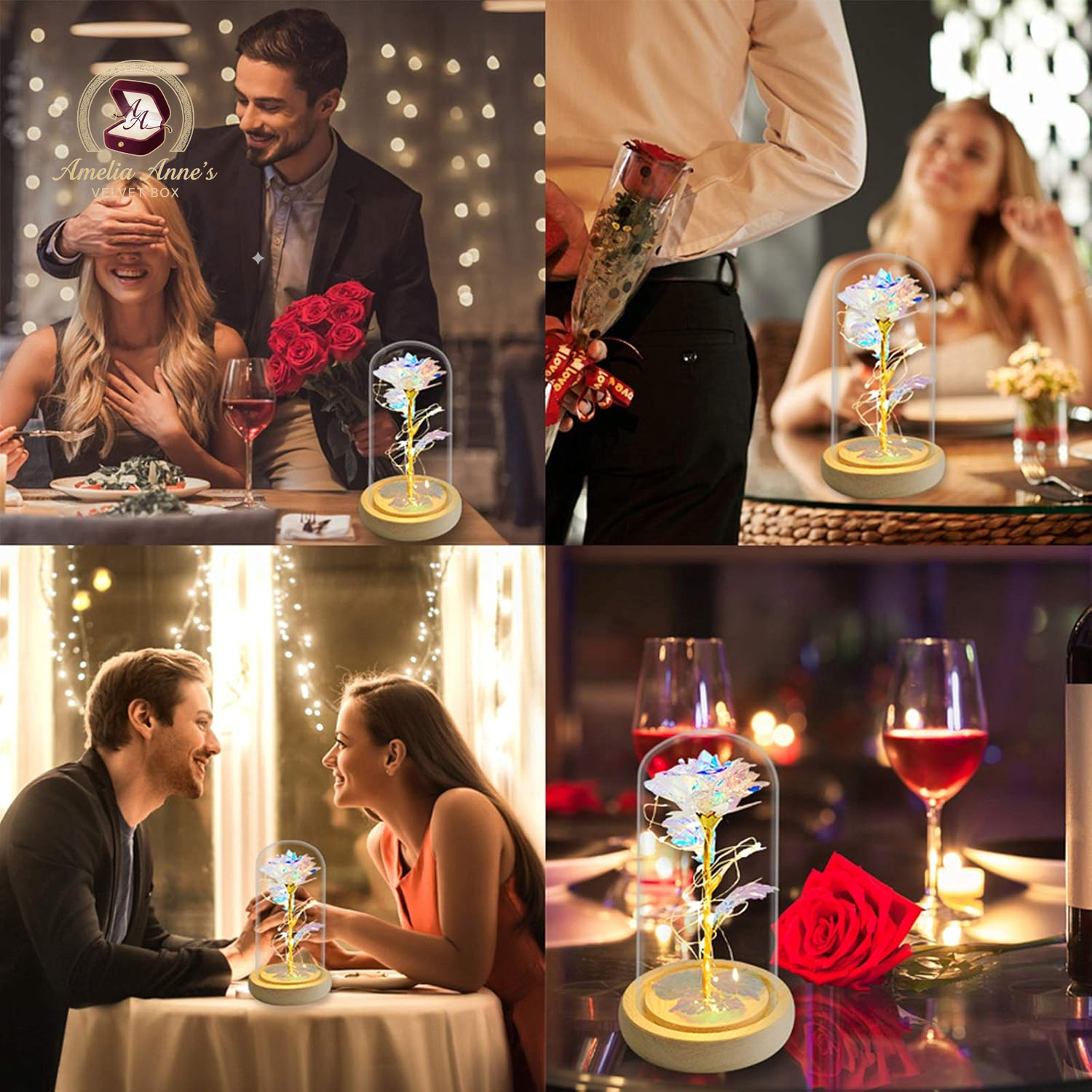 White Crystal Rose in a Glass