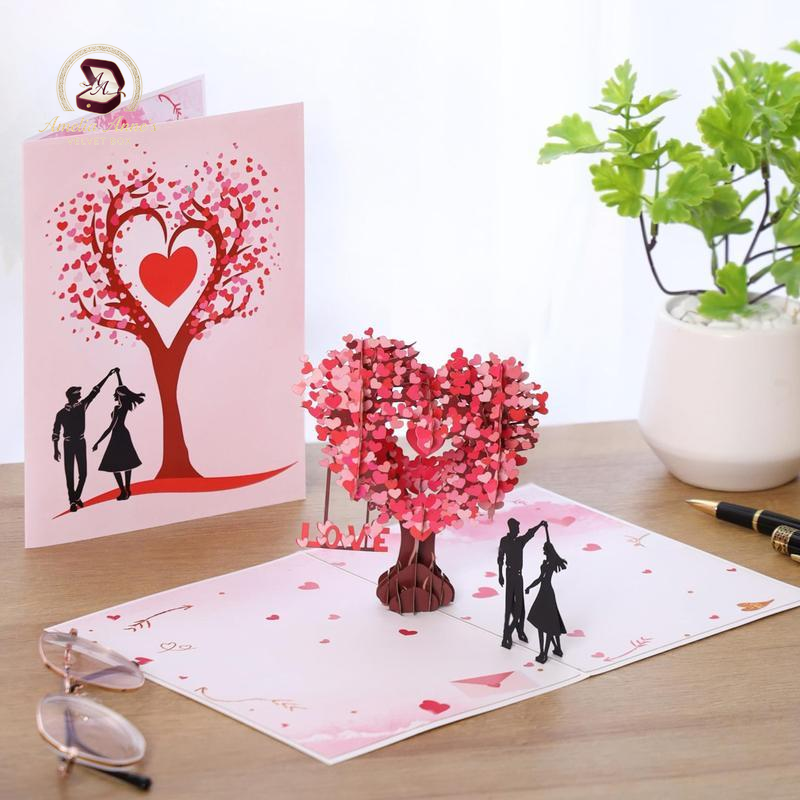 Valentine's Day Anniversary Card with Love Tree & Hearts 