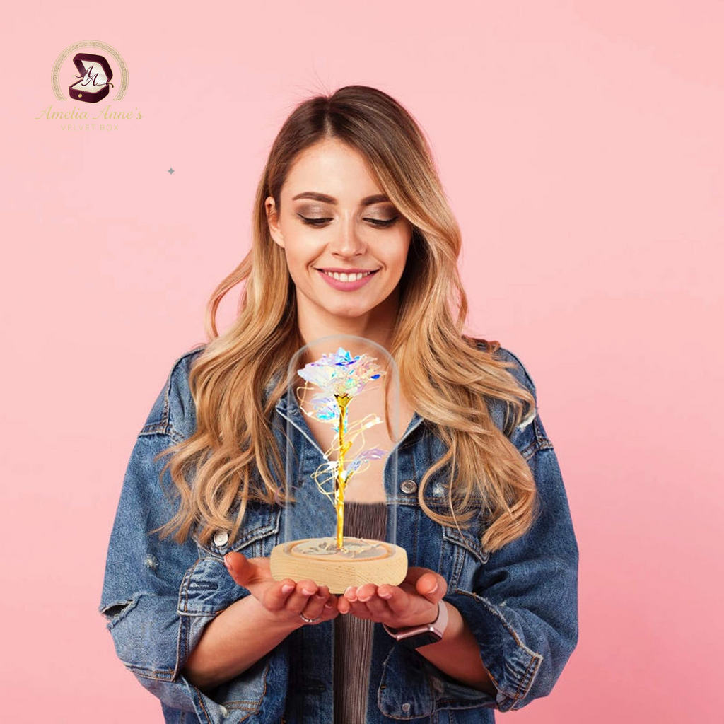 White Crystal Rose in a Glass