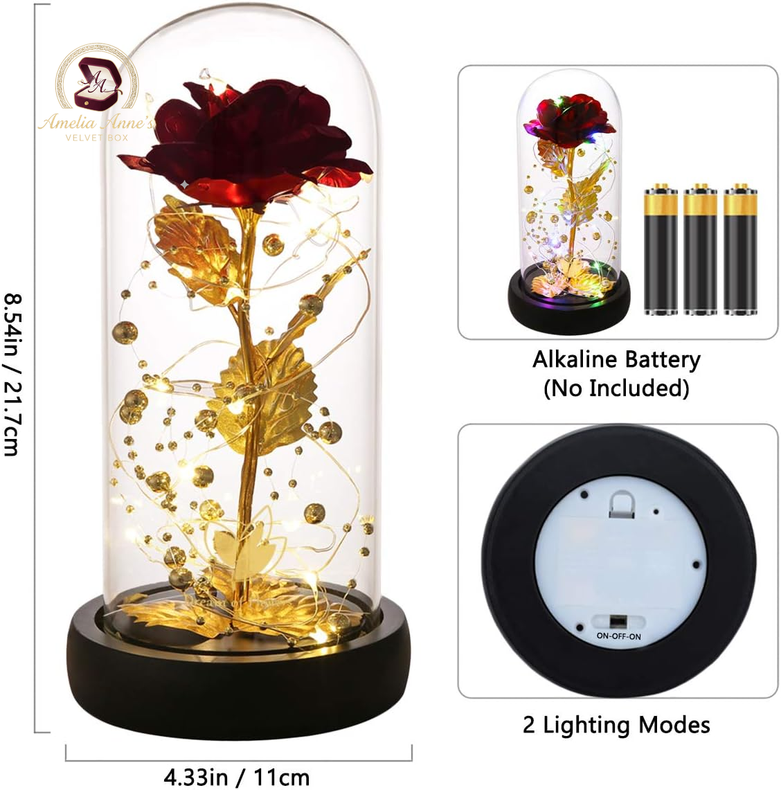 Infinity Rose in a Glass