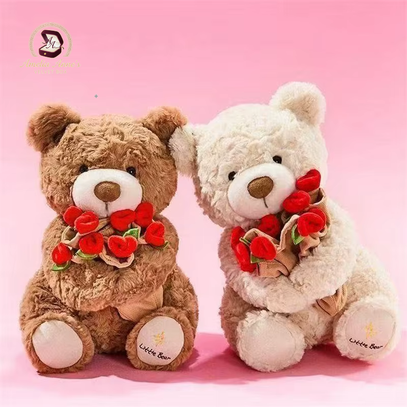 Cute Teddy Bear with Roses