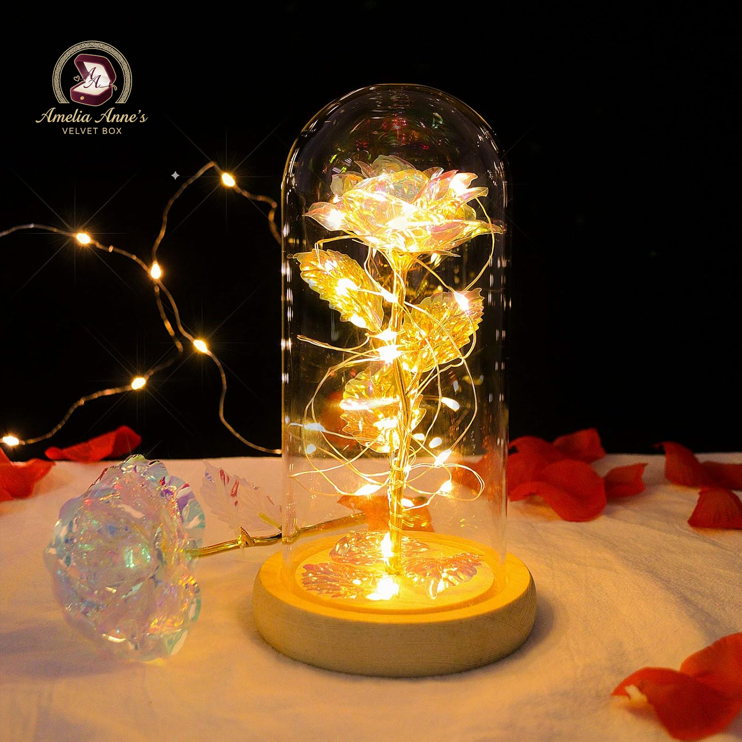 White Crystal Rose in a Glass