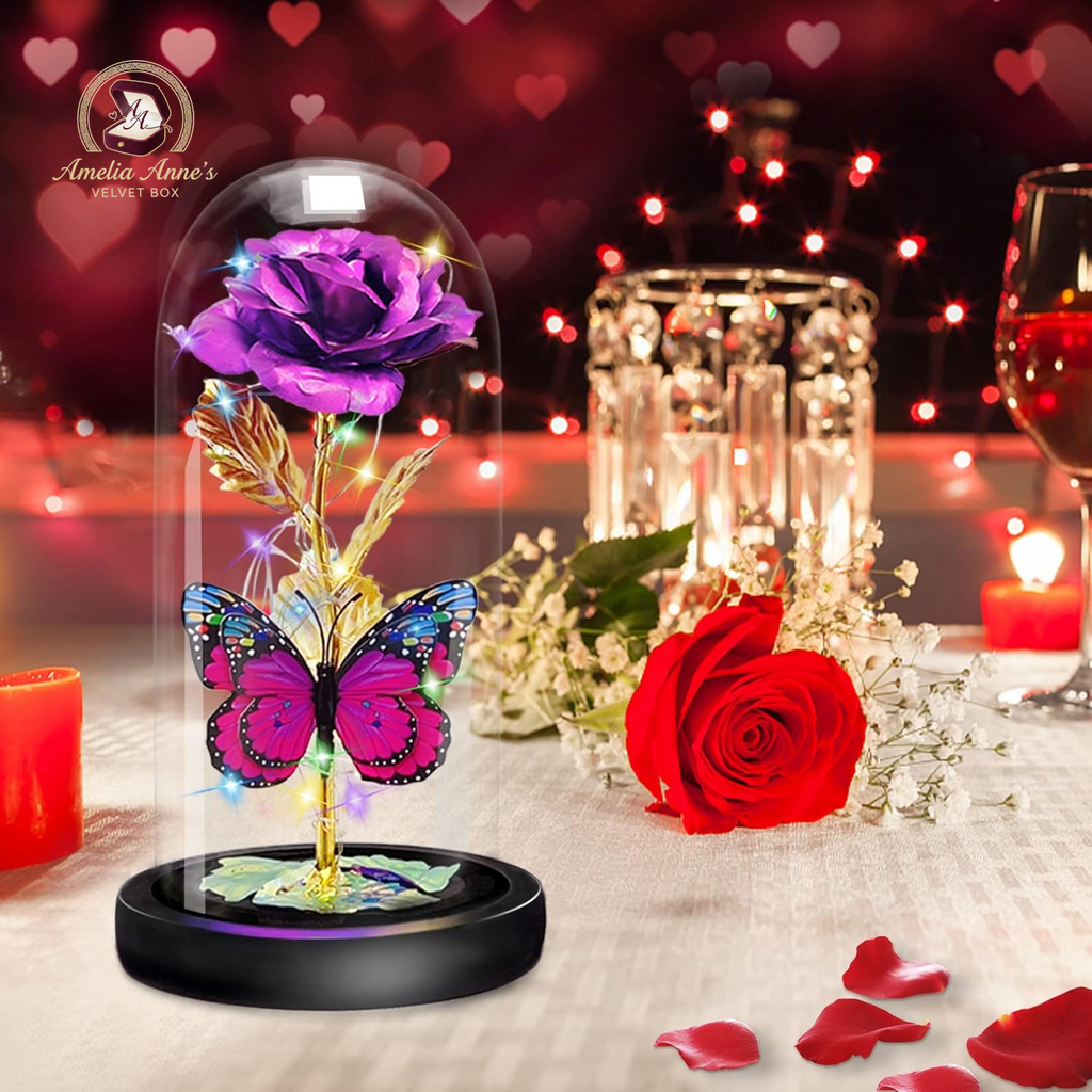 Butterfly Infinity Rose in a Glass