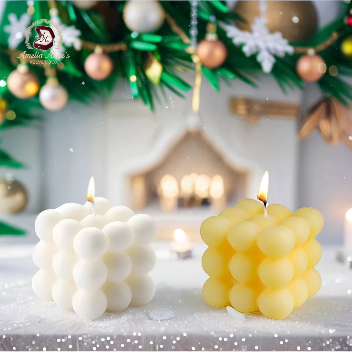 Vanilla Scented Small Cube Ball Candle